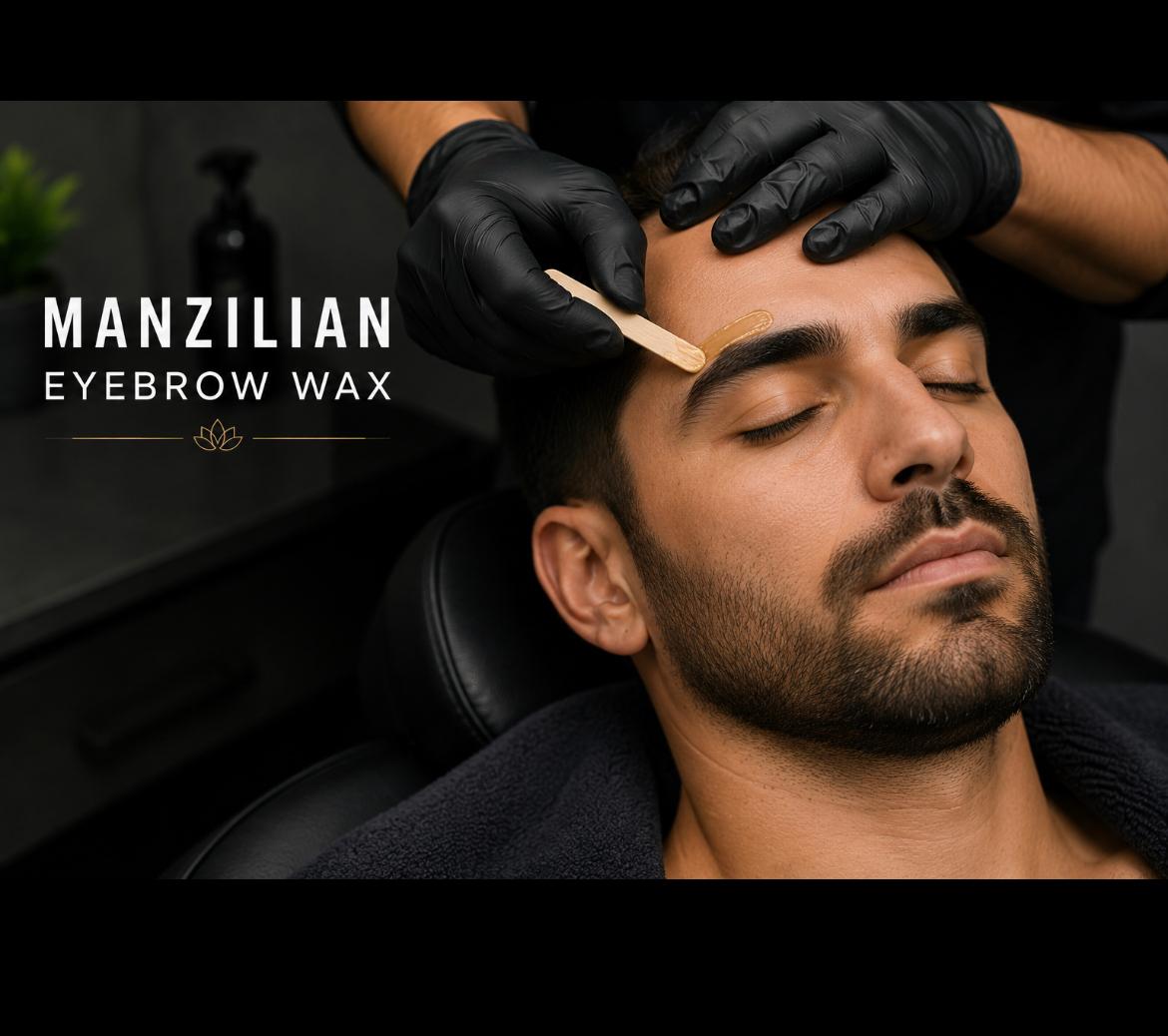 Manzilian eyebrow wax service